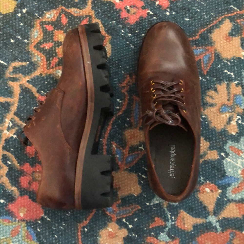 Jeffrey Campbell brown leather booties